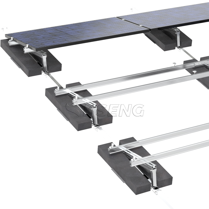 solar ballasted roof mounting systems