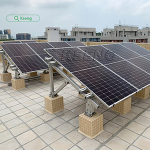 Kseng Flat Roof Solar Mount with Cement Foundation