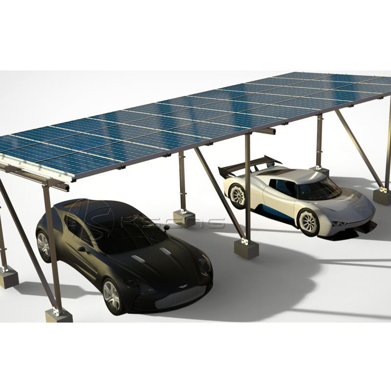 N-Type Waterproof Aluminum Solar Carport With Concrete Base