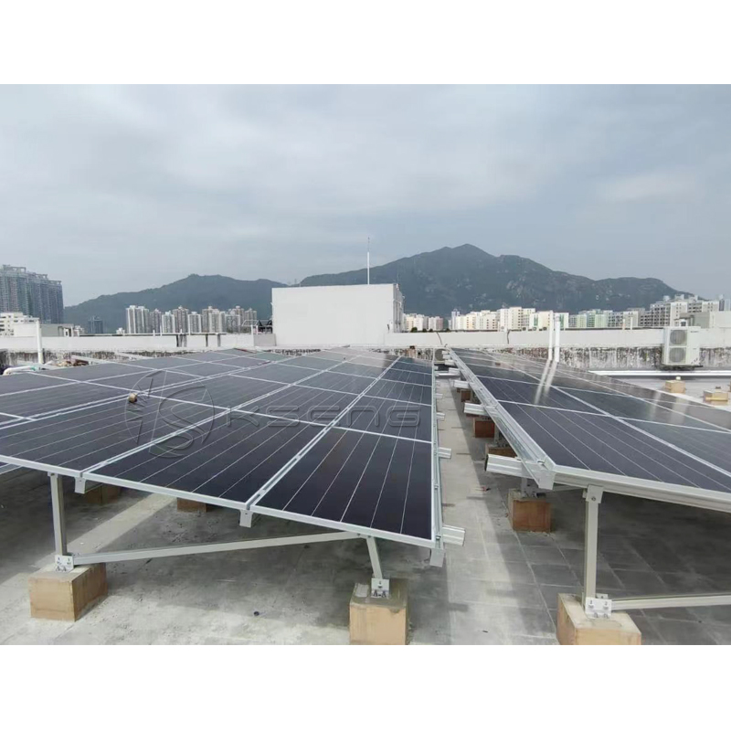 Kseng Flat Roof Solar Mount with Cement Foundation