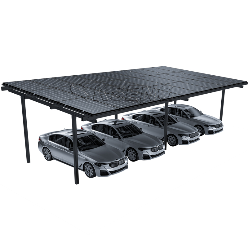 Waterproof Deign Black Aluminum Solar Carport Manufacturers