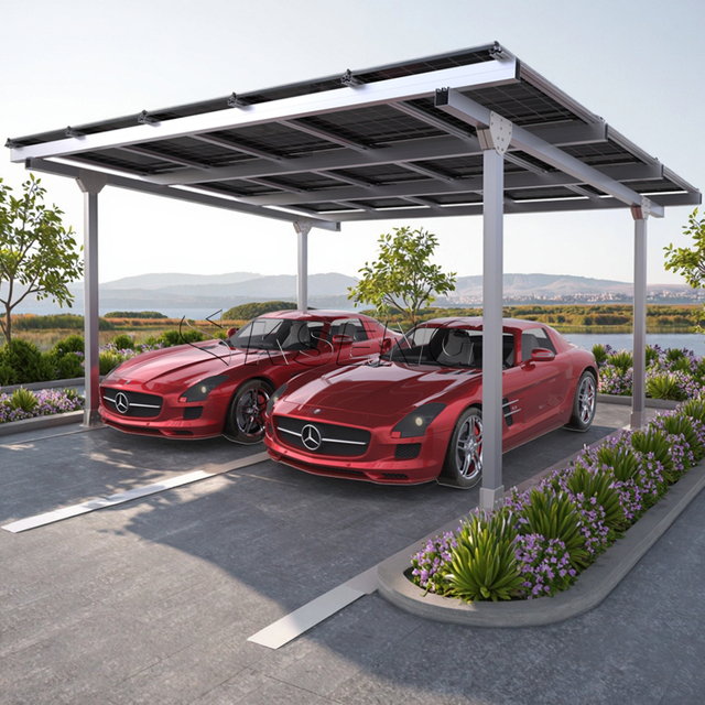 Europe Warehouse Waterproof Design Aluminum Frame Residential Solar Panel Carport