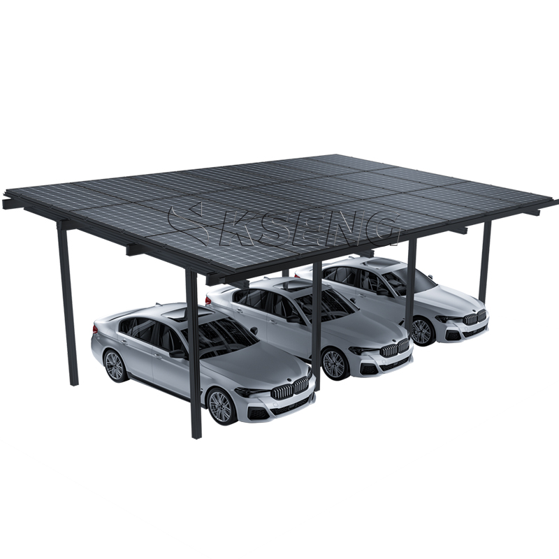 Waterproof Deign Black Aluminum Solar Carport Manufacturers