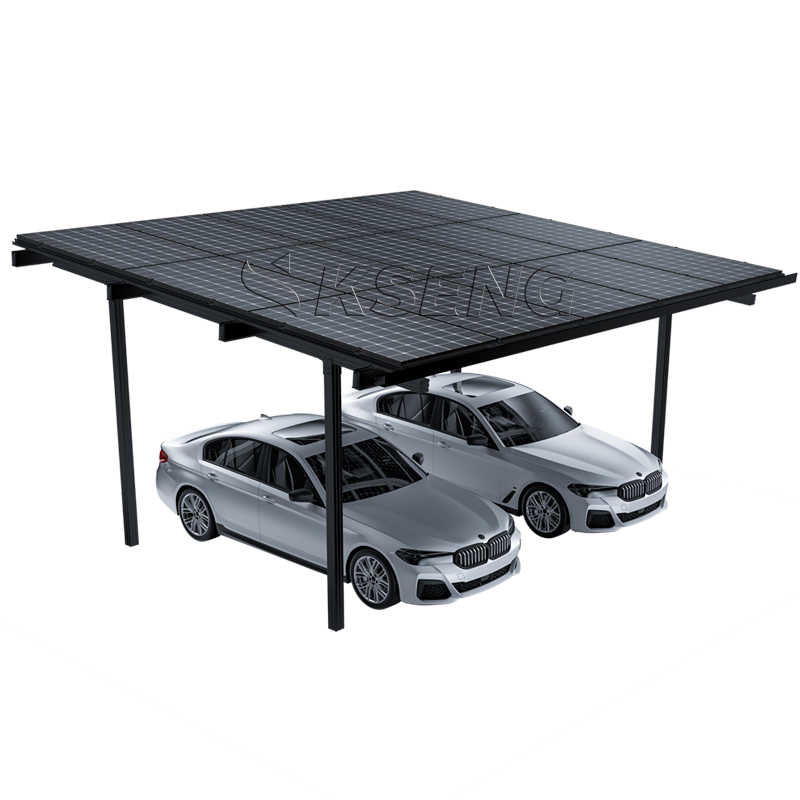 Waterproof Deign Black Aluminum Solar Carport Manufacturers